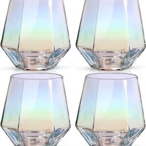 RorAem Wine Glasses - Hand Blown Wine Glasses Set of
